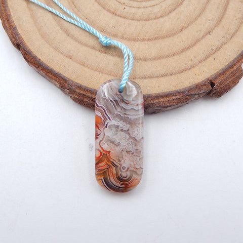 Natural Crazy Lace Agate Pendant Bead 24x10x5mm, 2.5g