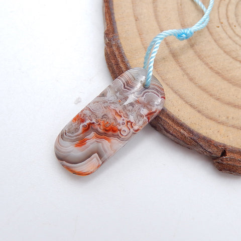 Natural Crazy Lace Agate Pendant Bead 24x10x5mm, 2.5g