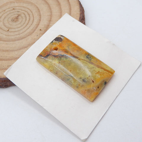 Cabochon de pierre gemme de forage rectangulaire en opale jaune naturelle, 28x16x5 mm, 3,42 g