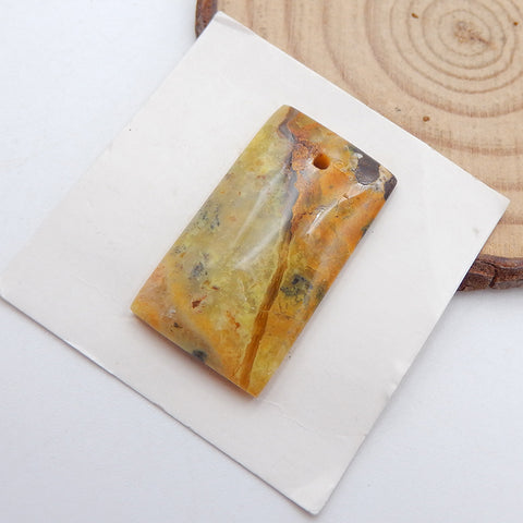 Cabochon de pierre gemme de forage rectangulaire en opale jaune naturelle, 28x16x5 mm, 3,42 g