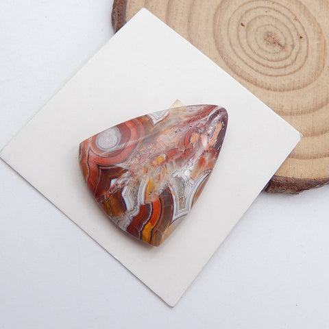 Cabochon de pierres précieuses triangulaires en agate de dentelle folle naturelle 28 x 22 x 5 mm, 4,7 g