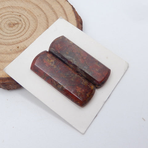 Paire de cabochons en pierres précieuses ovales Pieterisite naturelles, 28x11x3mm, 4.83g