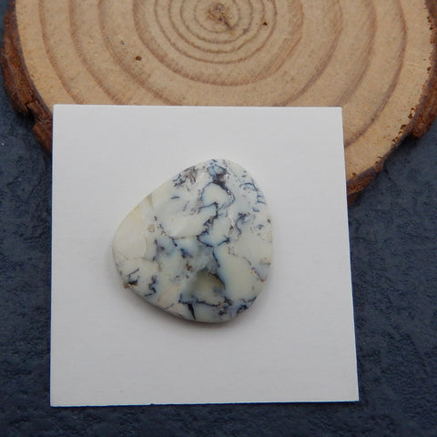 Cabochon naturel en agate dendritique, 21 x 20 x 7 mm, 2,73 g