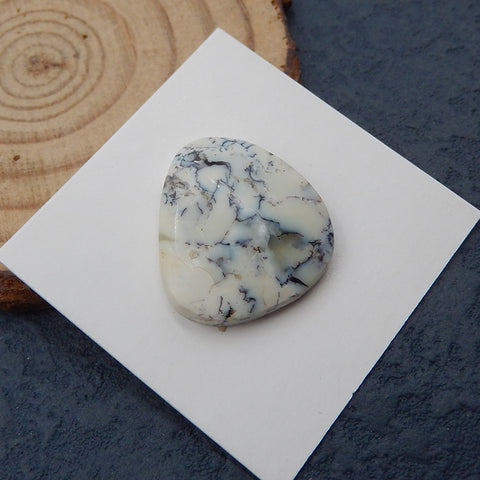 Natural Dendritic Agate Cabochon 21x20x7mm, 2.7g