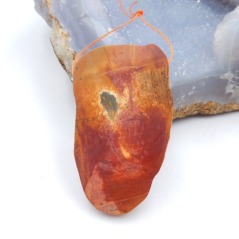 Natural Red Creek Jasper Carved beauty Pendant Bead 60x35x13mm, 42.5g