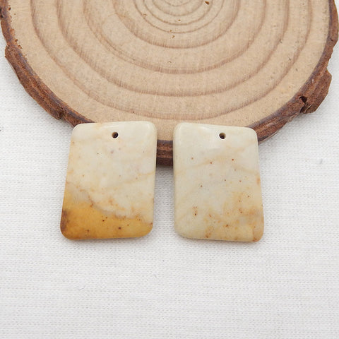 Natural Wave Jasper Earring Beads 20x16x3mm, 4.6g