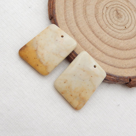 Natural Wave Jasper Earring Beads 20x16x3mm, 4.6g