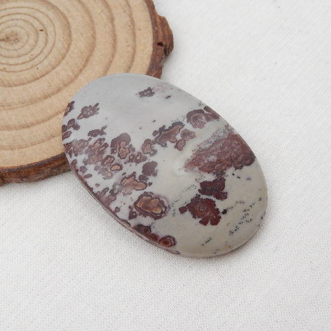 天然 Chohua Jasper 凸圆形珠 45x30x7mm, 16.3g