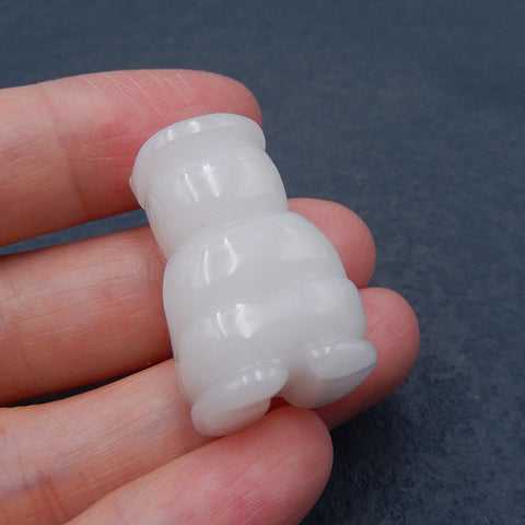 Natural White Jade Carvined acient culture Pendant Bead 27x17x14mm, 11g