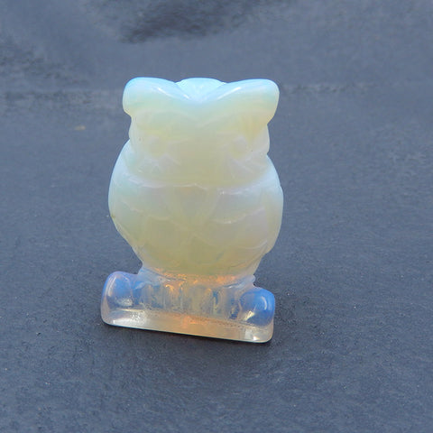 Beau pendentif en opalite sculptée hibou Gemstonne, 40x30x20mm, 34g