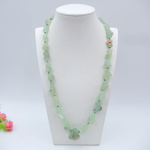 Colliers de pierres précieuses brutes, collier de colliers de pierres précieuses Prehnite, collier de boucle en argent 925