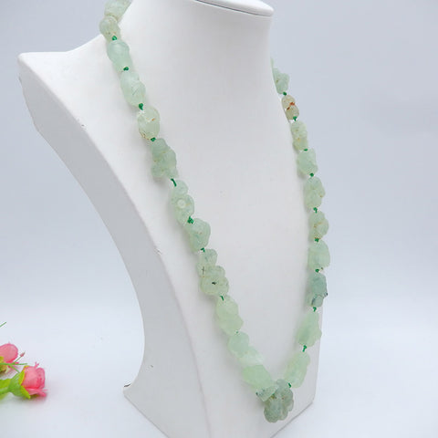 Colliers de pierres précieuses brutes, collier de colliers de pierres précieuses Prehnite, collier de boucle en argent 925