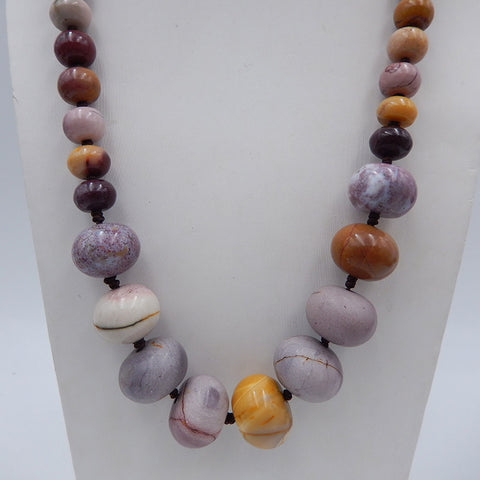 Colliers de pierres précieuses rondes, collier de colliers de pierres précieuses Mookaite Jasper, collier à boucle en argent 925