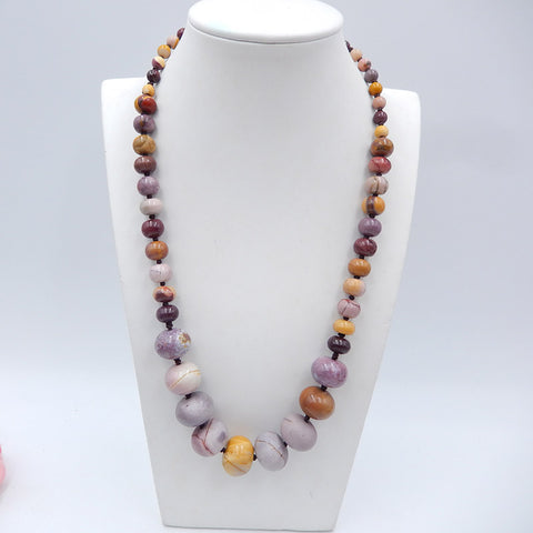 Round Gemstone Necklaces, Mookaite Jasper Gemstone Necklaces Necklace, 925 Silver Buckle Necklace