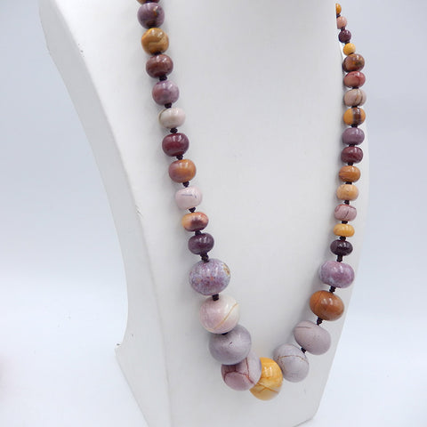 Round Gemstone Necklaces, Mookaite Jasper Gemstone Necklaces Necklace, 925 Silver Buckle Necklace