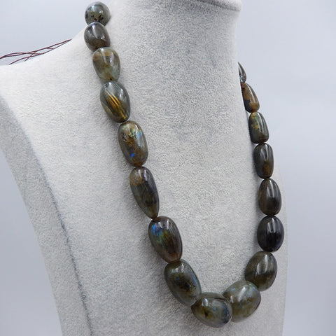 Natural Oval Labradorite Gemstone Necklace, Jewelry Necklace, Adjustable Necklace, 22-32 inch