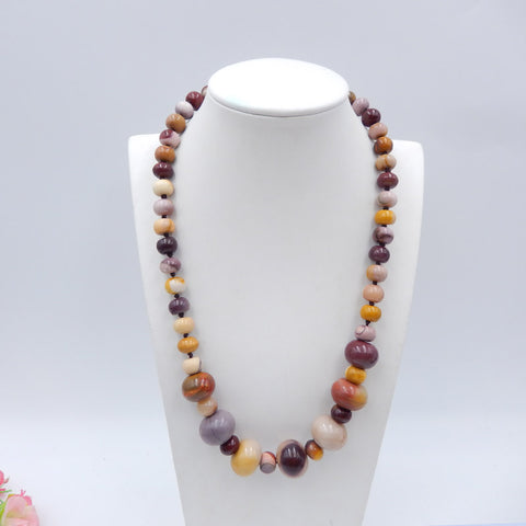 Colliers de pierres précieuses rondes, collier de colliers de pierres précieuses Mookaite Jasper, collier à boucle en argent 925