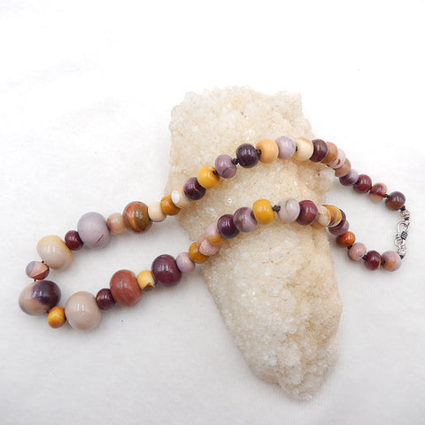 Round Gemstone Necklaces, Mookaite Jasper Gemstone Necklaces Necklace, 925 Silver Buckle Necklace