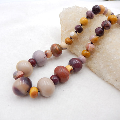 Colliers de pierres précieuses rondes, collier de colliers de pierres précieuses Mookaite Jasper, collier à boucle en argent 925