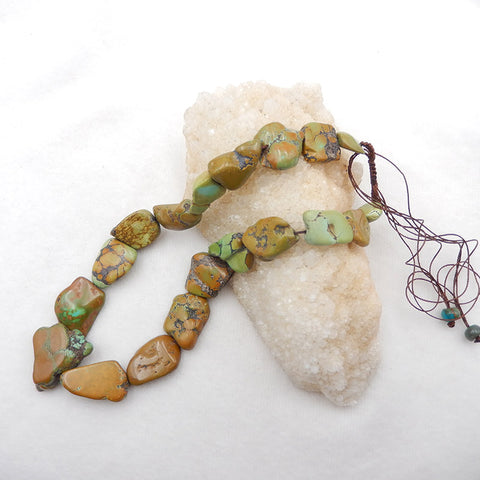 Raw Gemstone Necklaces, Turquoise Gemstone Necklaces Necklace, Adjustable Necklace, 18-26 inch, 82.5g