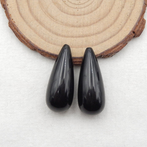 Natural Obsidian Earring Beads 29x12mm, 10g