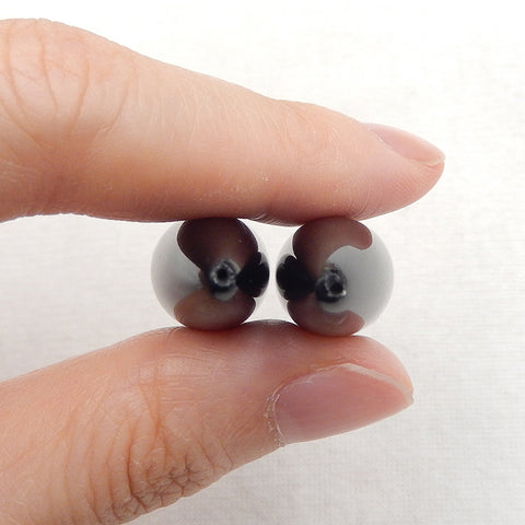 Natural Obsidian Earring Beads 29x12mm, 10g