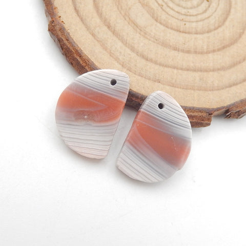 Natural Banded Agate Earring Beads 19x3x3mm, 3.5g