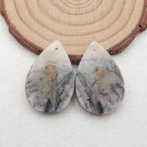 Natural Crazy Lace Agate Earring Beads 29x19x4mm, 9.1g