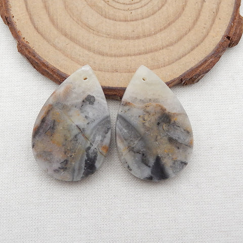 Natural Crazy Lace Agate Earring Beads 29x19x4mm, 9.1g