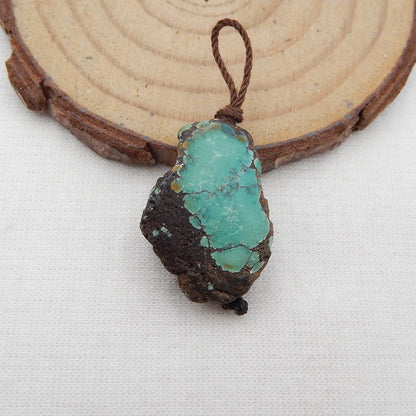 Natural Turquoise Pendant Bead 23x17x7mm, 4.6g