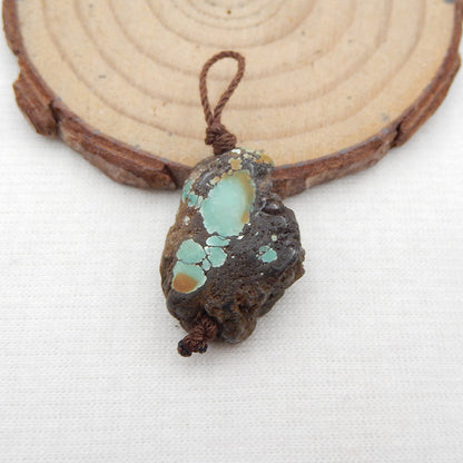 Natural Turquoise Pendant Bead 23x17x7mm, 4.6g