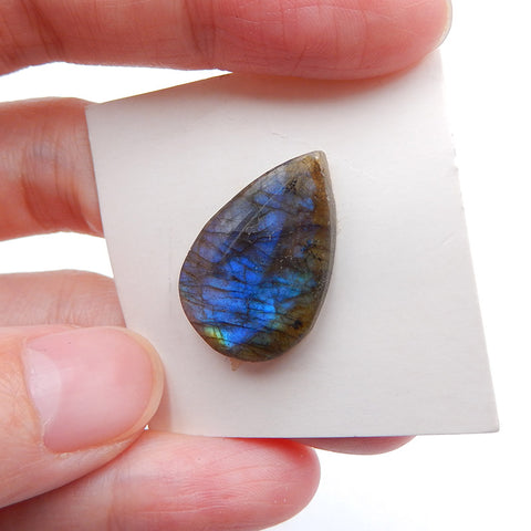 Cobochon en pierres précieuses de labradorite, 23 x 15 x 4 mm, 2,4 g