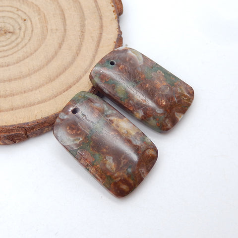 Natural Mushroom Jasper Earring Beads 25X15X5mm, 7.3g