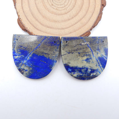 Boucles d'oreilles en pierres précieuses de lapis-lazuli naturel, 31 x 34 x 3 mm, 17,7 g