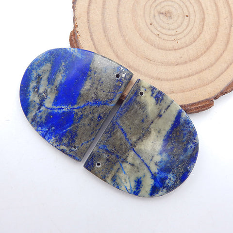 Natural Lapis Lazuli Earring Beads 31x34x3mm, 17.7g