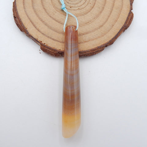 Natural Agate Pendant Bead 28x19x4mm, 4.2g