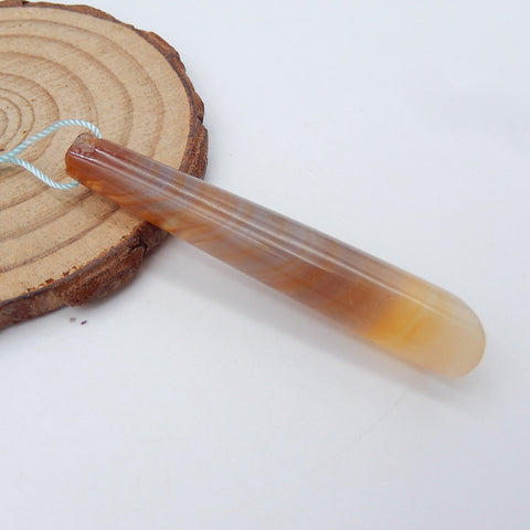 Natural Agate Pendant Bead 28x19x4mm, 4.2g