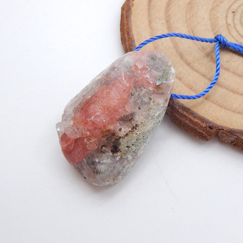 Natural Crystal Pendant Bead 30X20X12mm, 12.7g