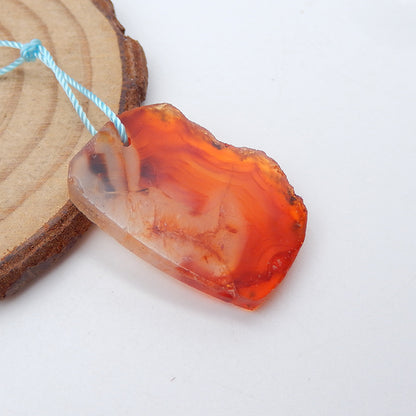 Perle pendentif percée en agate naturelle, 28 x 19 x 4 mm, 4,2 g