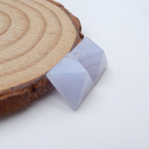 Natural Blue Lace Agate Earring Beads 10X10X6mm, 1.8g