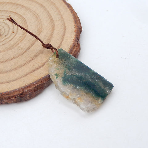 Natural Crystal Pendant Bead 25x15x3mm, 2.7g