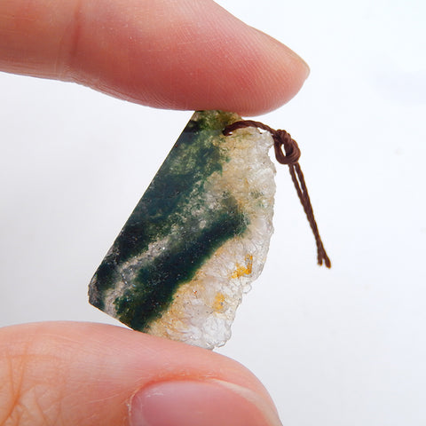 Natural Crystal Pendant Bead 25x15x3mm, 2.7g