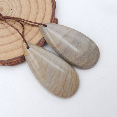 Natural Wave Jasper Earring Beads 41x19x5mm, 11.7g