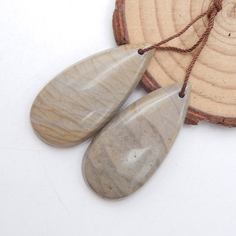 Natural Wave Jasper Earring Beads 41x19x5mm, 11.7g