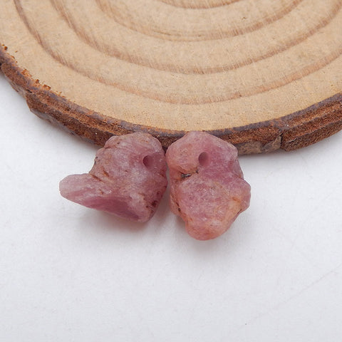 Paire de boucles d'oreilles en rubis naturel, pierre pour la fabrication de boucles d'oreilles, 13X10X6mm, 3.6g