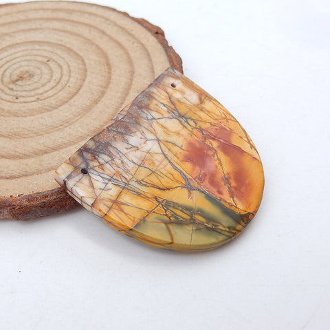 Natural Red Creek Jasper Pendant Bead 30x35x3mm, 7.8g