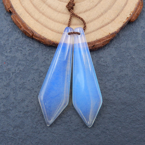 Opalite 耳环一对，用于制作耳环的石头，42x12x4mm，5.2g