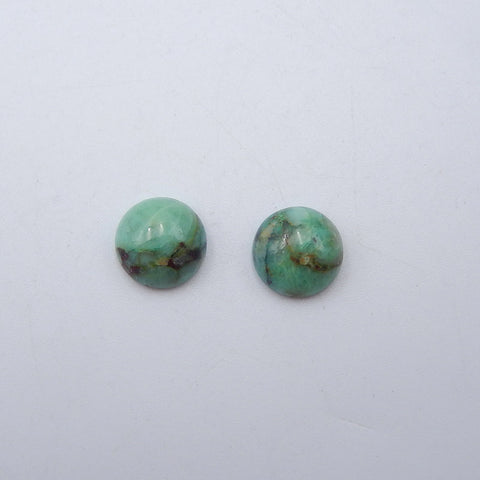 Paire de cabochons en pierres précieuses de chrysocolle naturelle, 10x5 mm, 1,8 g