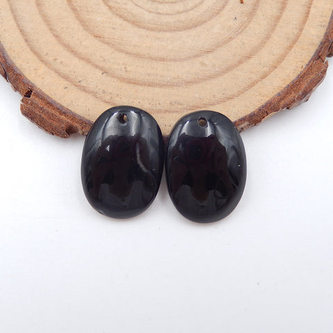 Natural Obsidian Earring Beads 18X13X4mm, 3.2g