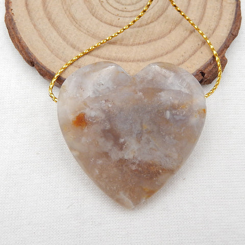 Natural Ocean Jasper Pendant Bead 35X35X7mm, 14.6g